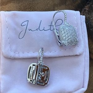 Judith Ripka Classic Sterling Silver Pave Cubic Zirconia Earrings